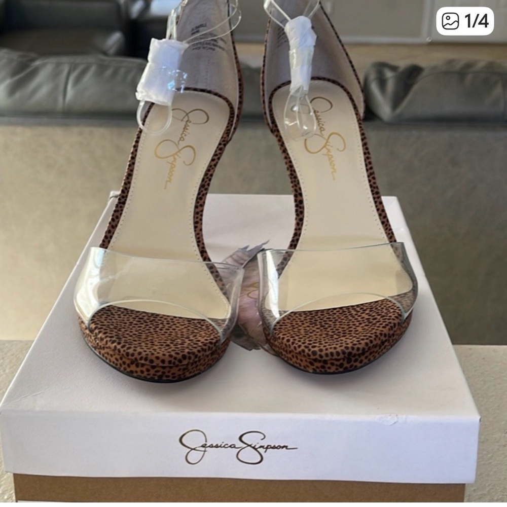 Jessica Simpson Brown and Black Patterned Heels